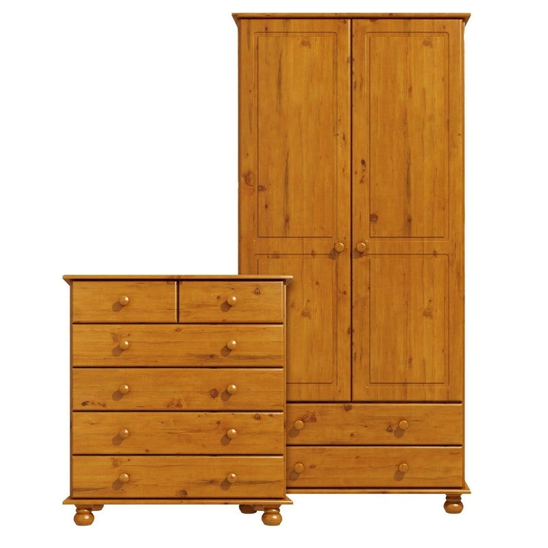 Full Height Wardrobe and Chest Set in Solid Pine