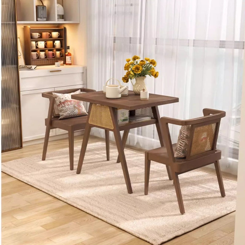 Low Table and Two Chairs in Solid Birch