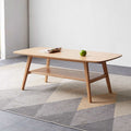 Low Table with a Storage Well in Solid Beech