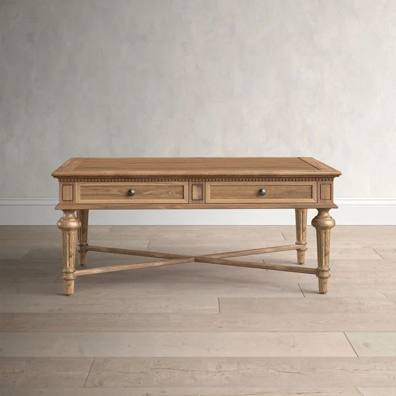 Low Table with a Storage Well in Solid Birch