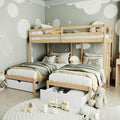 Three Children Shared Room Package in Solid Pine